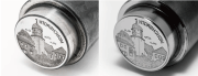 硬币母模：用OTEC Dragfinish处理前(左)和处理后(右)的示例图